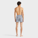 Vilebrequin Men Stretch Short Swim Trunks Jungle Leaves In Blue