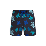 Vilebrequin Men Ultra-light and packable Swim shorts Tortues Multicolores In Black