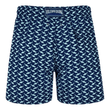 Vilebrequin Moorea Mini Shark Print Swim Shorts in Bleu Marine