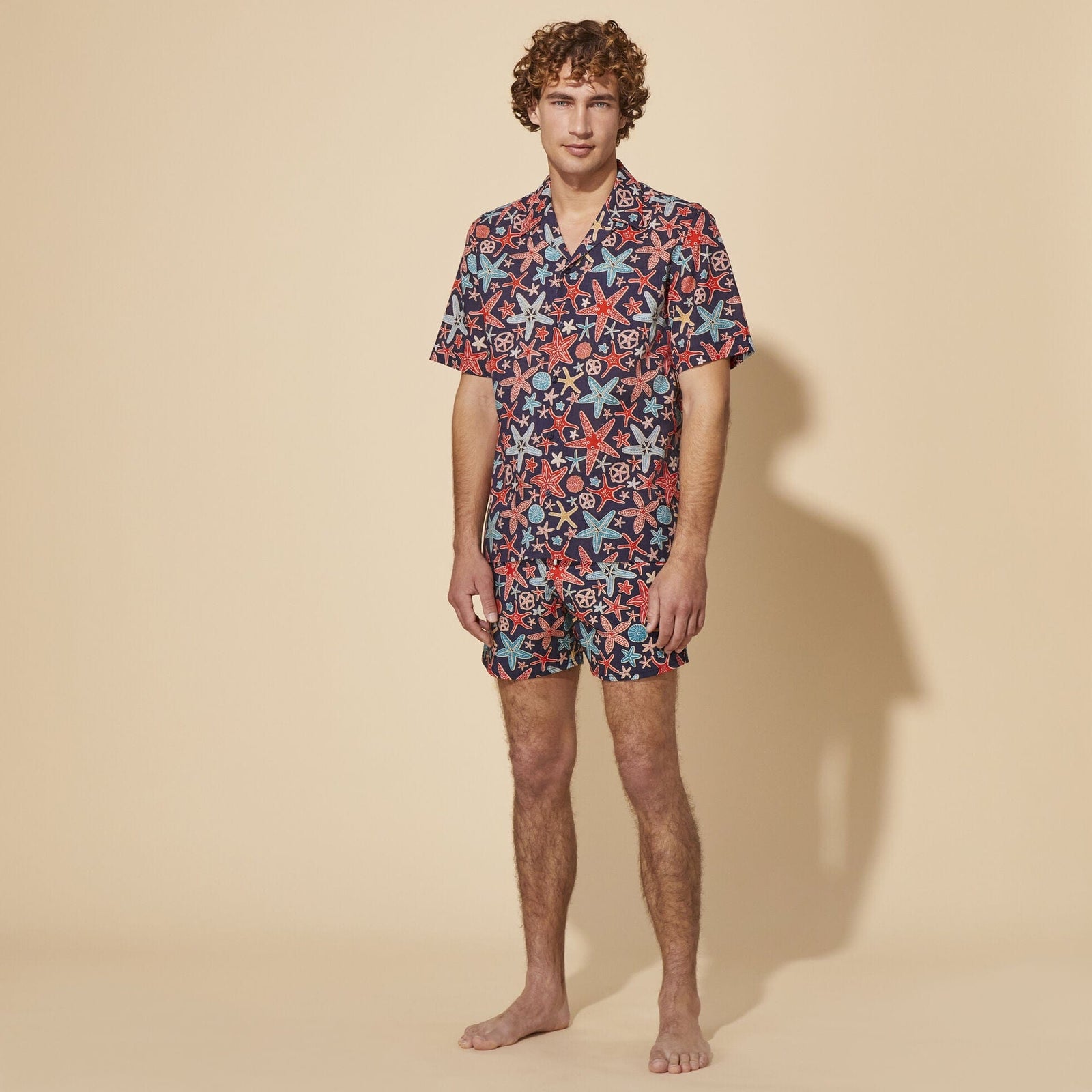 Vilebrequin Moorea Starfish Swim Shorts in Encre Blue Multi