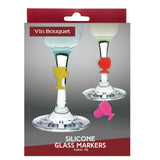 Vin Bouquet Set Of 8 Assorted Silicone Glass Markers