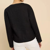 White Stuff Adele Linen Jacket in Pure Black
