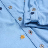 White Stuff Annie Jersey Embroidered Shirt in Blue Multi