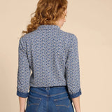 White Stuff Annie Printed Shirt in Blue Print