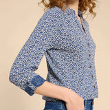 White Stuff Annie Printed Shirt in Blue Print