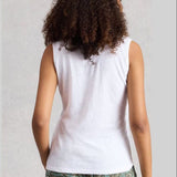 Ellie Lace V Neck Vest In Bril White