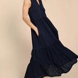 White Stuff Keira Maxi Jersey Dress in Dark Navy