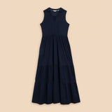 White Stuff Keira Maxi Jersey Dress in Dark Navy
