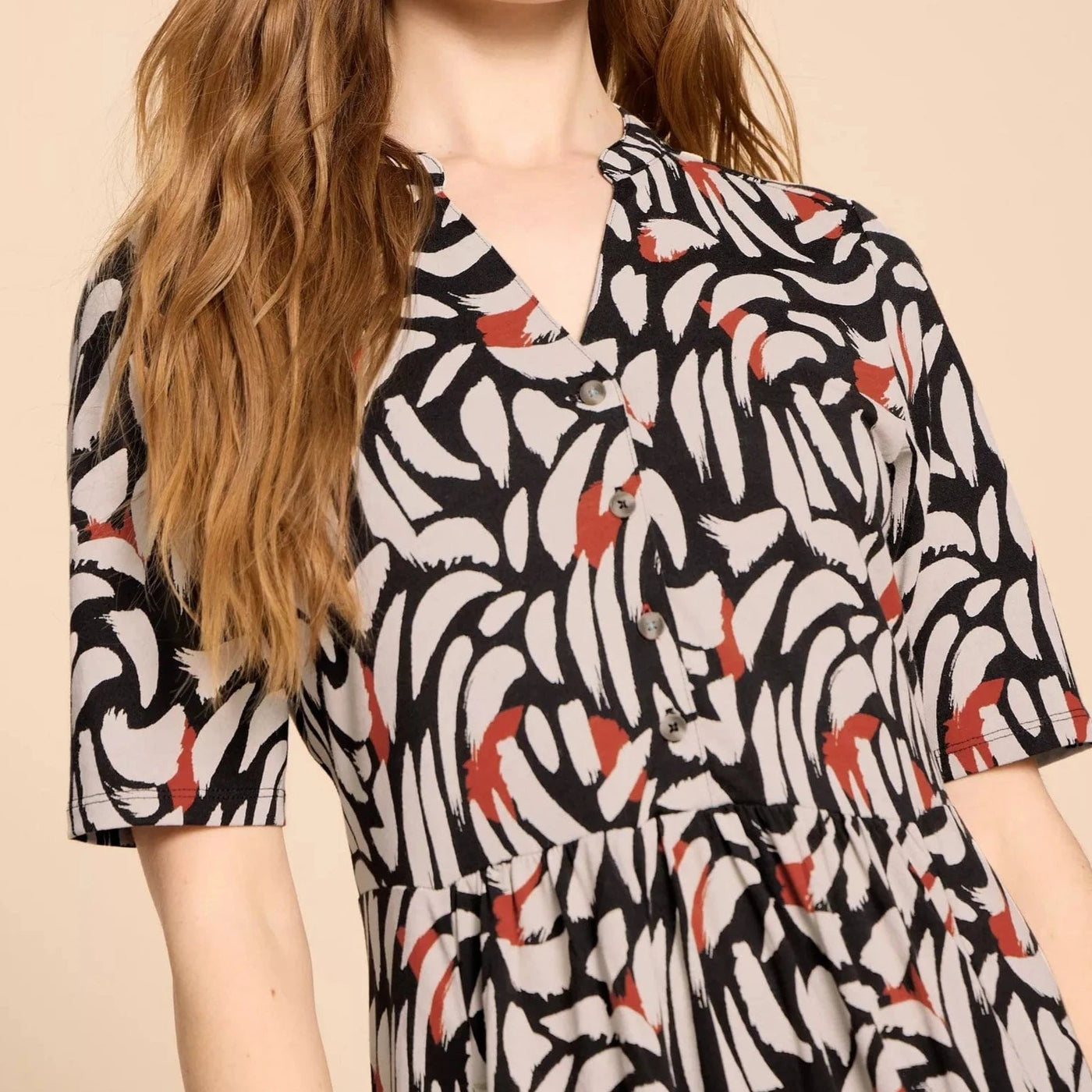 White Stuff Naya Jersey Dress in Black Multi White Stuff Naya Jersey Dress in Black Multi