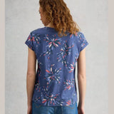 Nelly Short Sleeve Notch Neck T-shirt In Navy