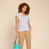 White stuff Nina Linen Tank in White Multi