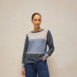 The White Stuff Talia Nep Block Jumper In Blue