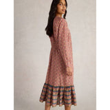 White Stuff Abigail Embroidered Dress In Pink Multi