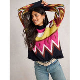 White Stuff Alice Abstract Jumper In Pink Multi