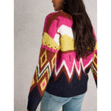 White Stuff Alice Abstract Jumper In Pink Multi