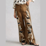 White Stuff Ally Linen Wide Leg Trouser In Brown