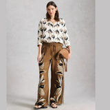 White Stuff Ally Linen Wide Leg Trouser In Brown