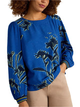 White Stuff Angie Top in Blue Print