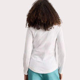 White Stuff Annie Broderie Collared Jersey Shirt In Brilliant White