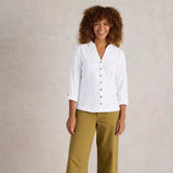 White Stuff Annie Broderie Jersey Shirt In Brilliant White