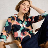 White Stuff Annie Collared Shirt Jersey In Navy