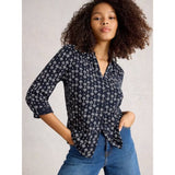 White Stuff Annie Jersey Mid Length Shirt In Navy