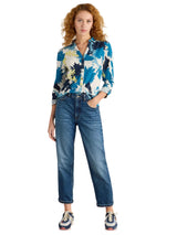 White Stuff Annie Jersey Shirt in White Multi