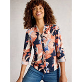 White Stuff Annie Printed Sparkle Shirt In Navy Print