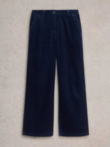 White Stuff Belle Cord Wide Leg Trouser in Dark Navy