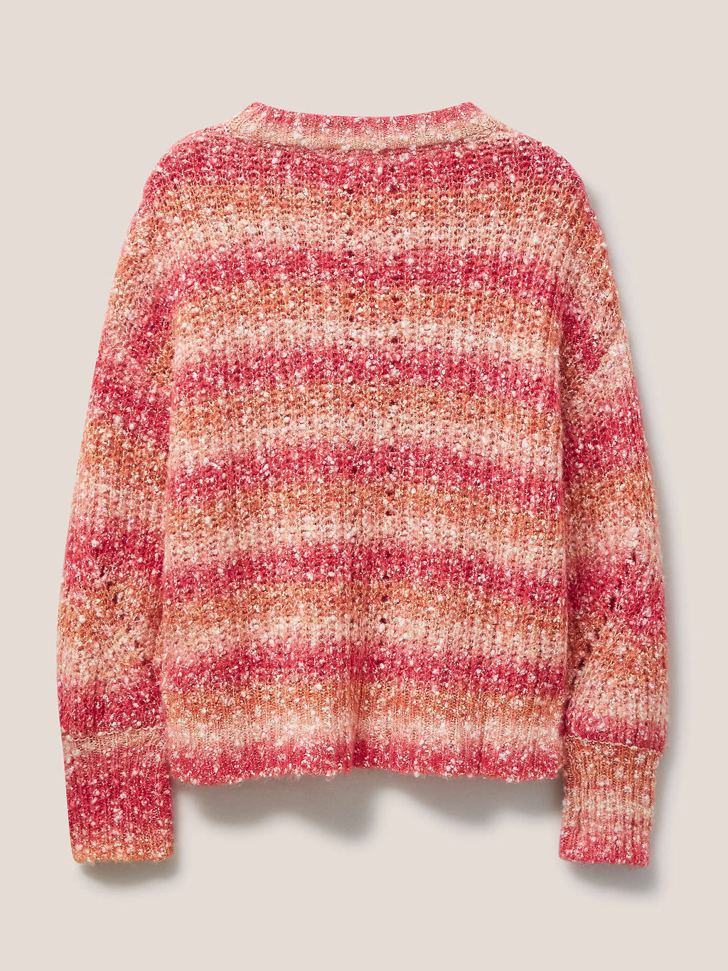 Chunky Wool Space Dye Knit Jumper - Pink Multi