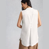 White Stuff Bianca Sleeveless Linen Tunic In White