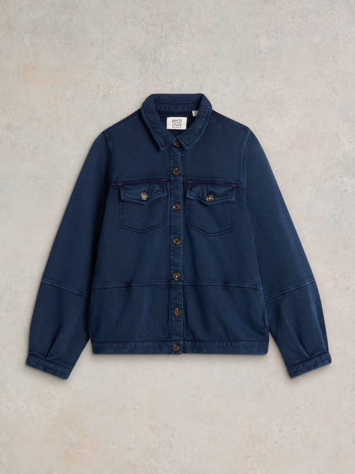 White Stuff Camille Jersey Jacket in Mid Denim
