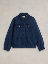 White Stuff Camille Jersey Jacket in Mid Denim