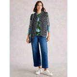 White Stuff Carla Printed Gilet In Blue