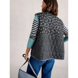 White Stuff Carla Printed Gilet In Blue