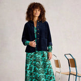 White Stuff Carrie Cord Long Sleeve Jacket in Dark Navy