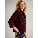 White Stuff Carrie Cord Long Sleeve Jacket In Dark Plum