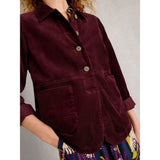 White Stuff Carrie Cord Long Sleeve Jacket In Dark Plum