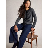 White Stuff Charlotte Crew Neck Sparkle Cardi In Dark Navy