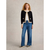 White Stuff Charlotte Long Sleeve Cardi In Black Multi
