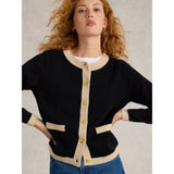 White Stuff Charlotte Long Sleeve Cardi In Black Multi