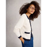 White Stuff Charlotte Long Sleeve Cardi In Navy Multi
