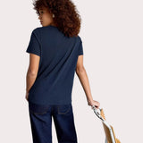 White Stuff Clara Crew Neck Short Sleeve Tee In Dark Navy