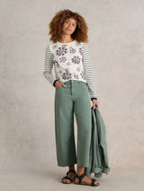 White Stuff Clara Long Sleeve Print Tee in Natural