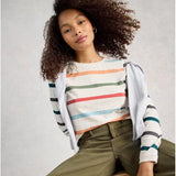 White Stuff Clara Long Sleeve Striped Tee In Ivory Multi