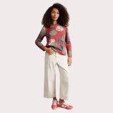 White Stuff Clara Long Sleeve Tee Crew Neck In Pink