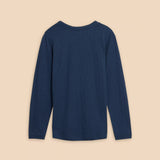 White Stuff Clara Long Sleeve Tee in Dark Navy