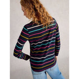 White Stuff Clara Stripe Crew Neck Tee In Navy