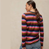White Stuff Clara Stripe LS Tee In Pink Multi