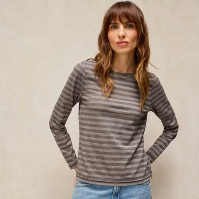 White Stuff Clara Stripe Sparkle In Grey Multi
